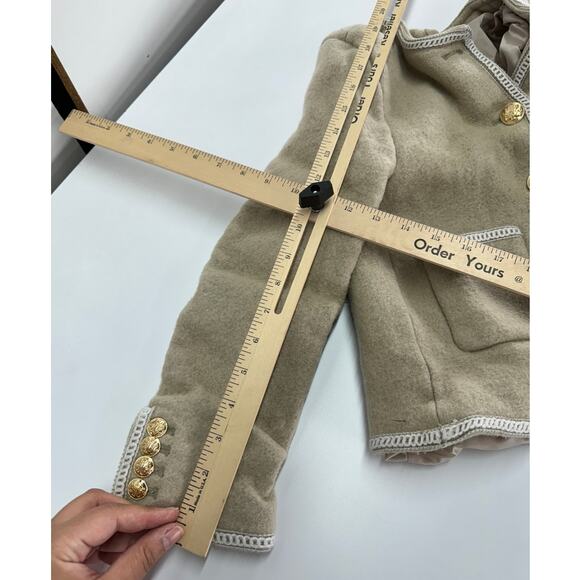 Dunst Jacket Womens X Small Beige Tweed Boucle Gold Button Blazer Wool - Picture 9 of 11